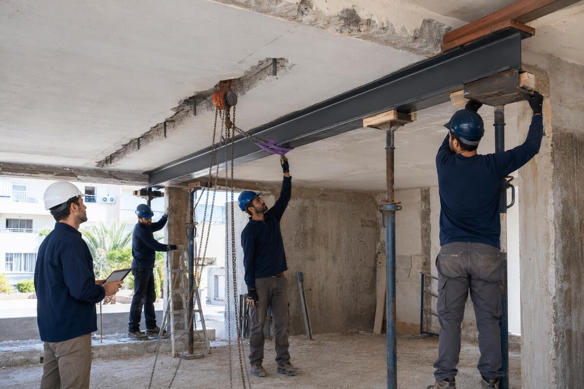 הדמיית השראה: התקנת קורת העברת עומסים