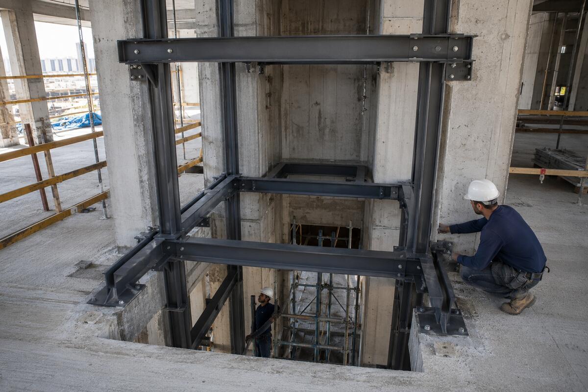 הדמיית השראה: מסגרת פלדה סביב פתח קיים